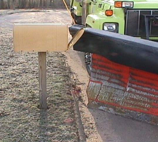 Plow Hitting Mail Box Door