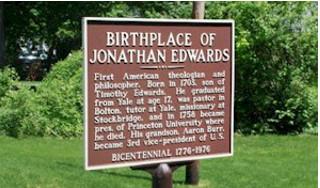 Jonathan Edwards historical plaque on Main Street