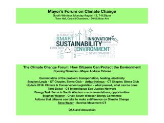Mayor's Forum on Climate Change