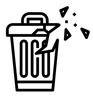 broken trash bin